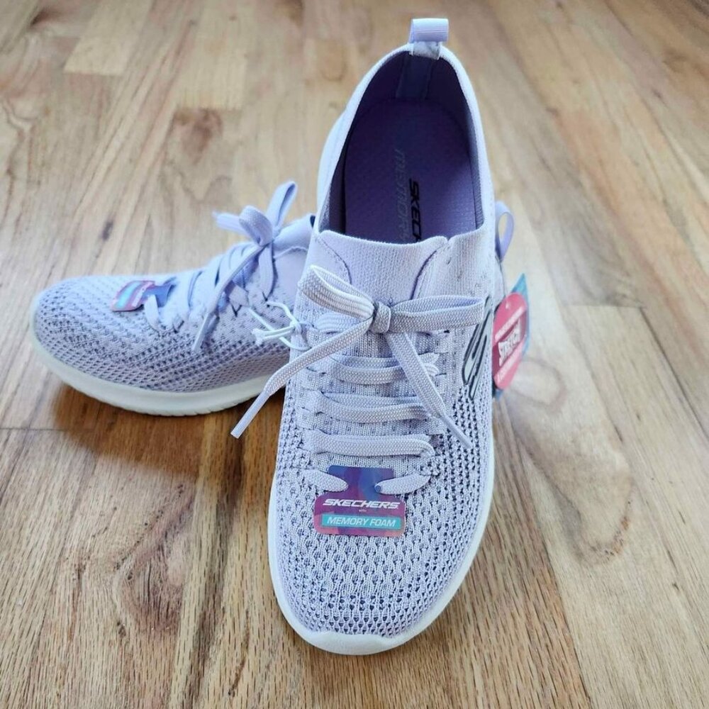 Skechers Purple and White Athletic Shoes with Cushioned Sole